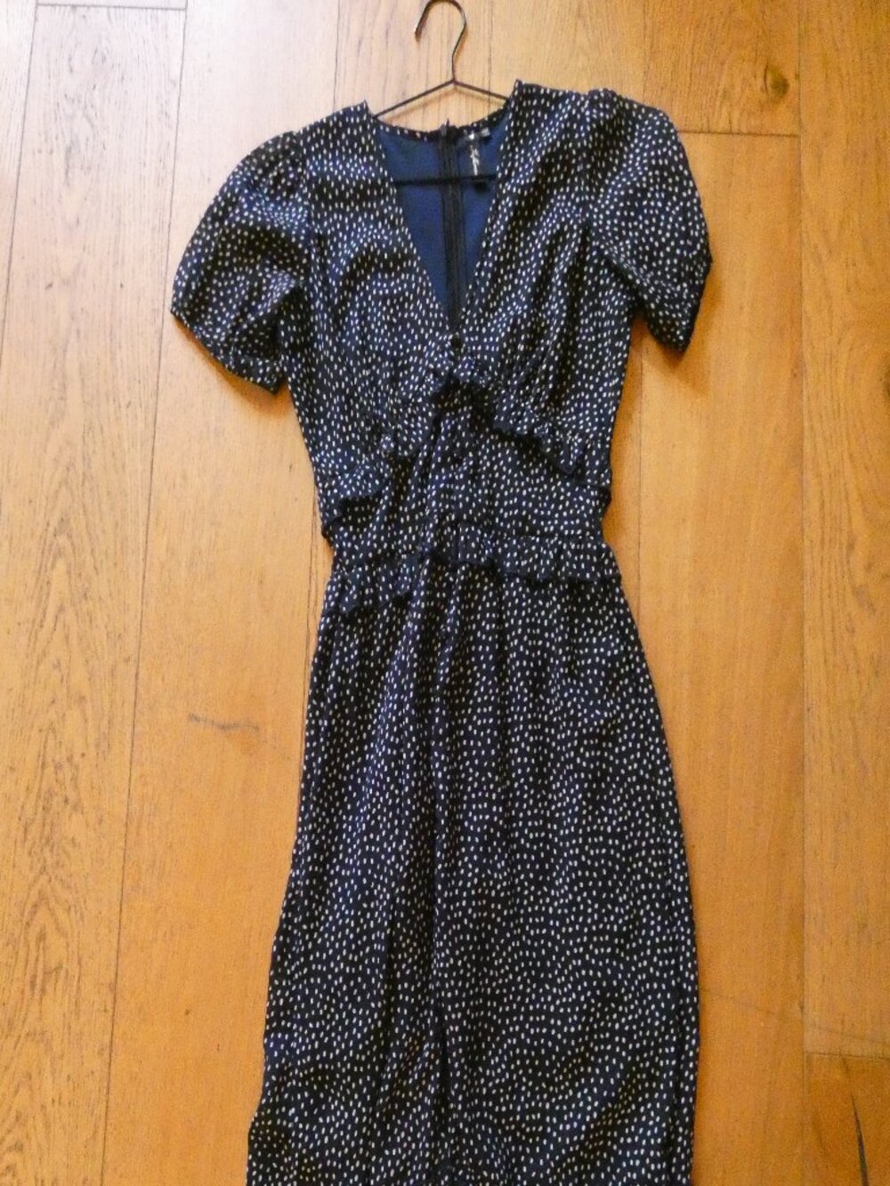 Navy Polka Dot Midi Influence Dress